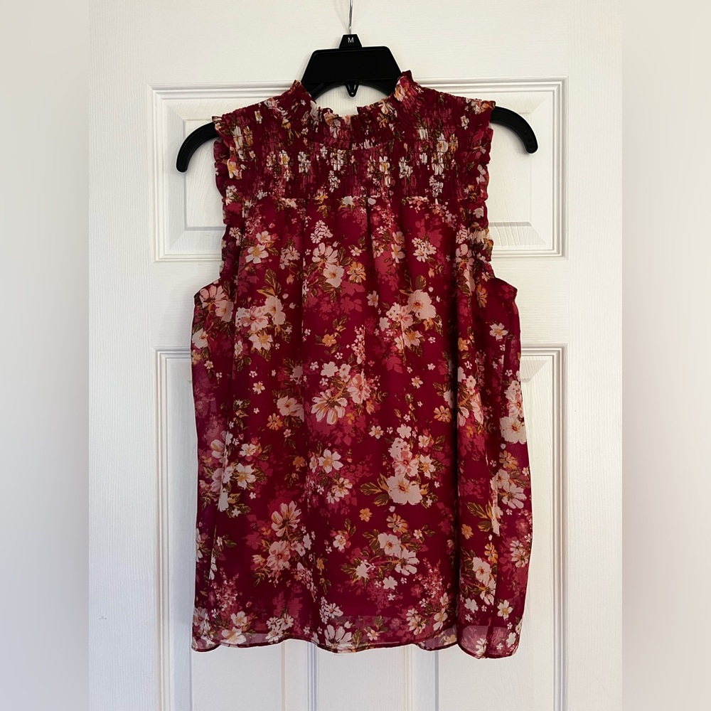 Pink Rose Medium floral tank top